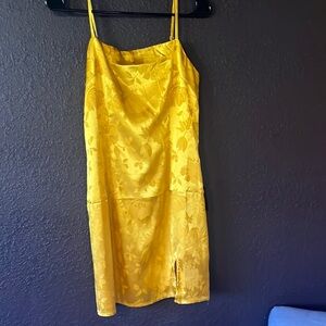 Gold silky dress